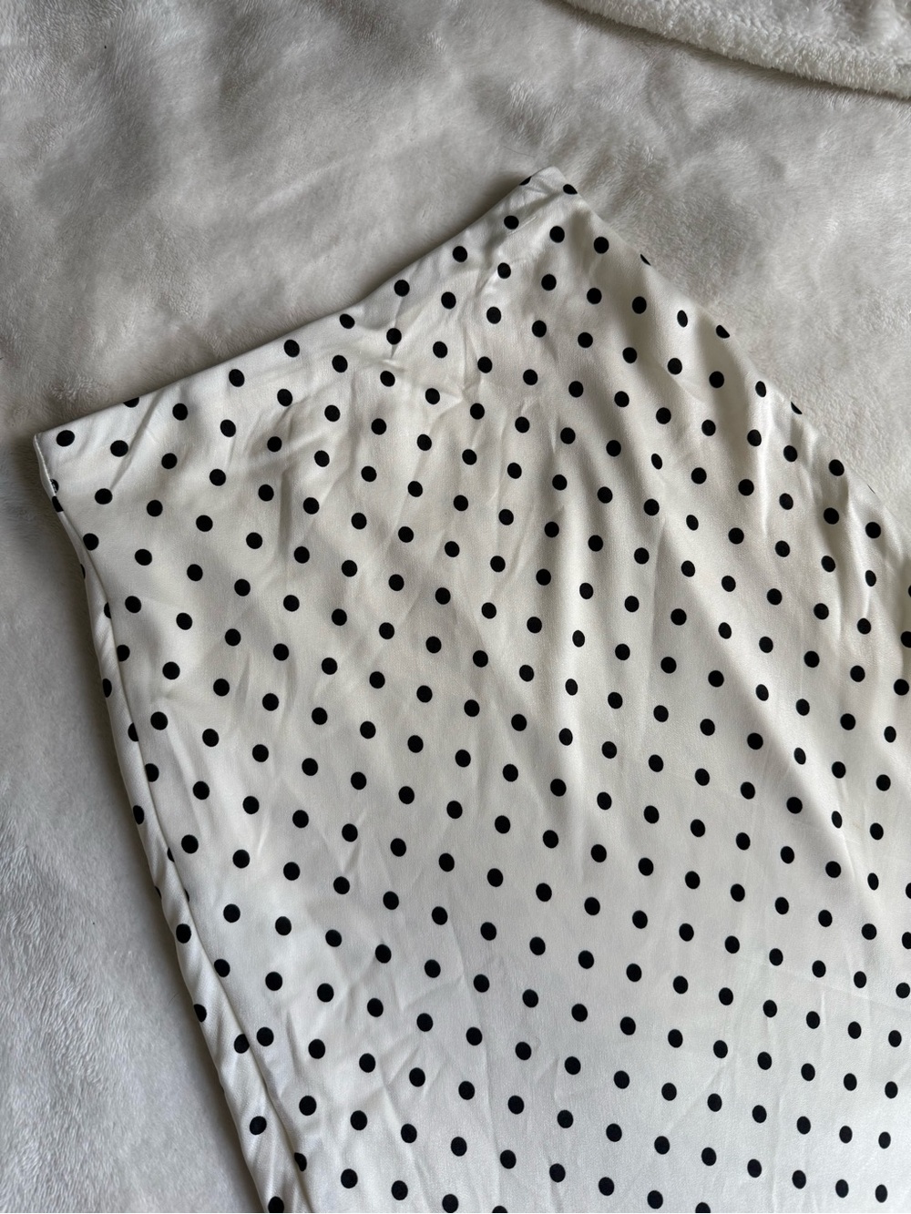 Polka Dot White Maxi Skirt